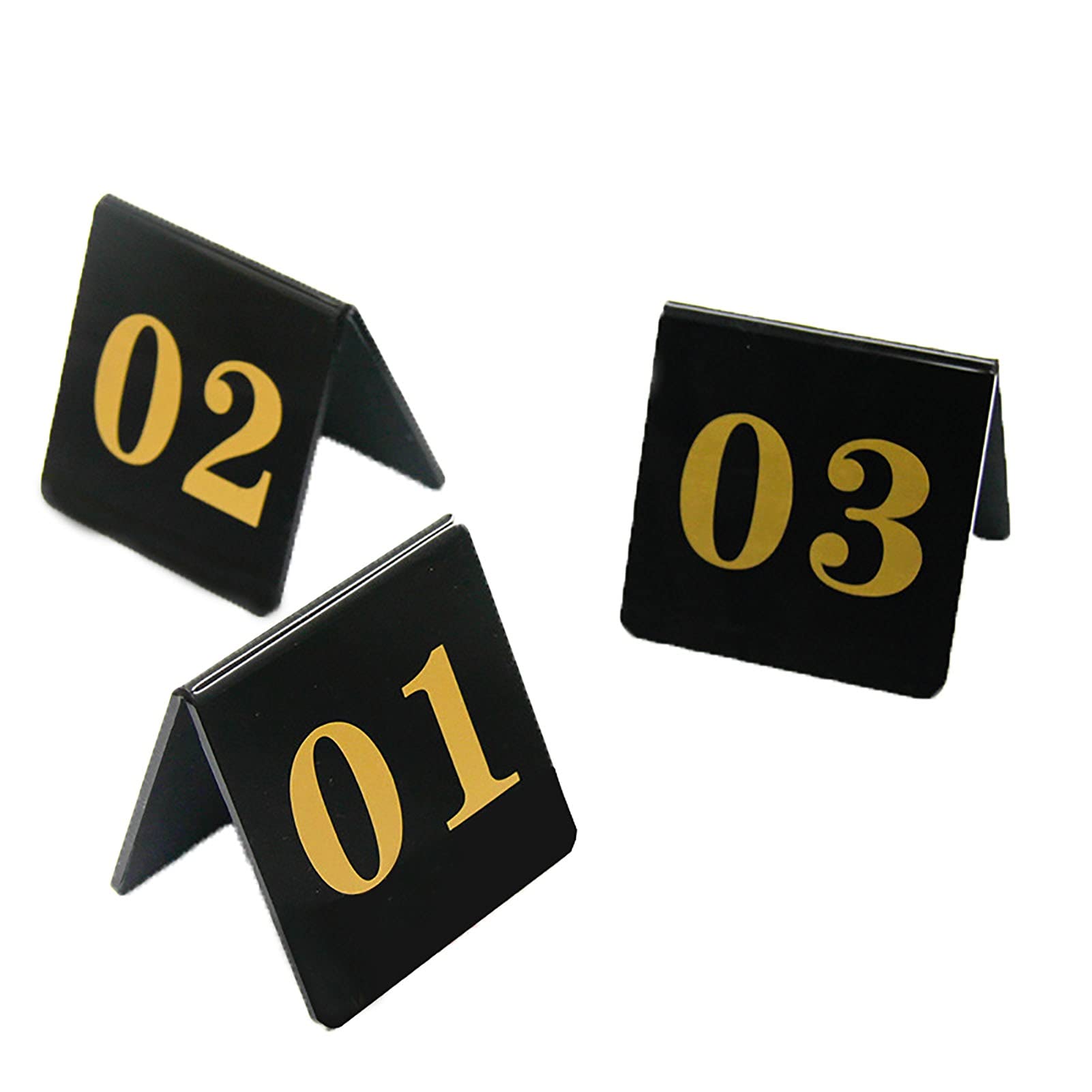 Tarjetas de lugar, números de mesa del 1 al 20 de restaurante, números de mesa estilo tienda de campaña de acrílico negro, placa de número de restaurante, placa de asiento reservada, suministros for b