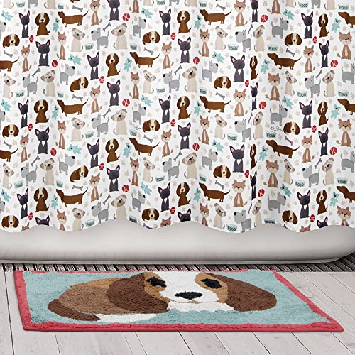 Allure Home Creation Puppy Love Cotton Bath Rug 20" X 32" Oblong #TOP3