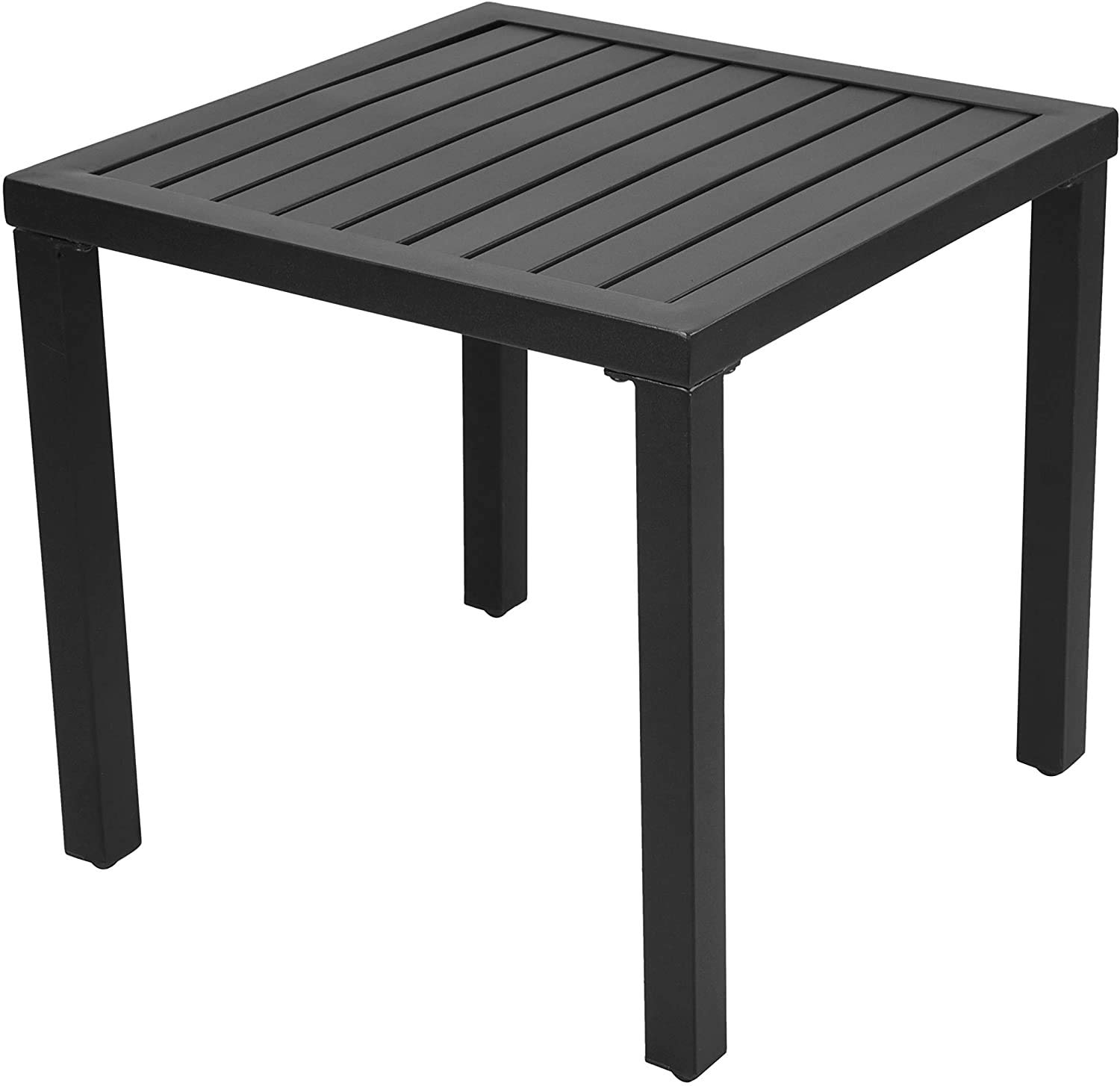 INDIAN DECOR. 45229 Outdoor Metal Square Patio Bistro Side End Table, Black-image-42