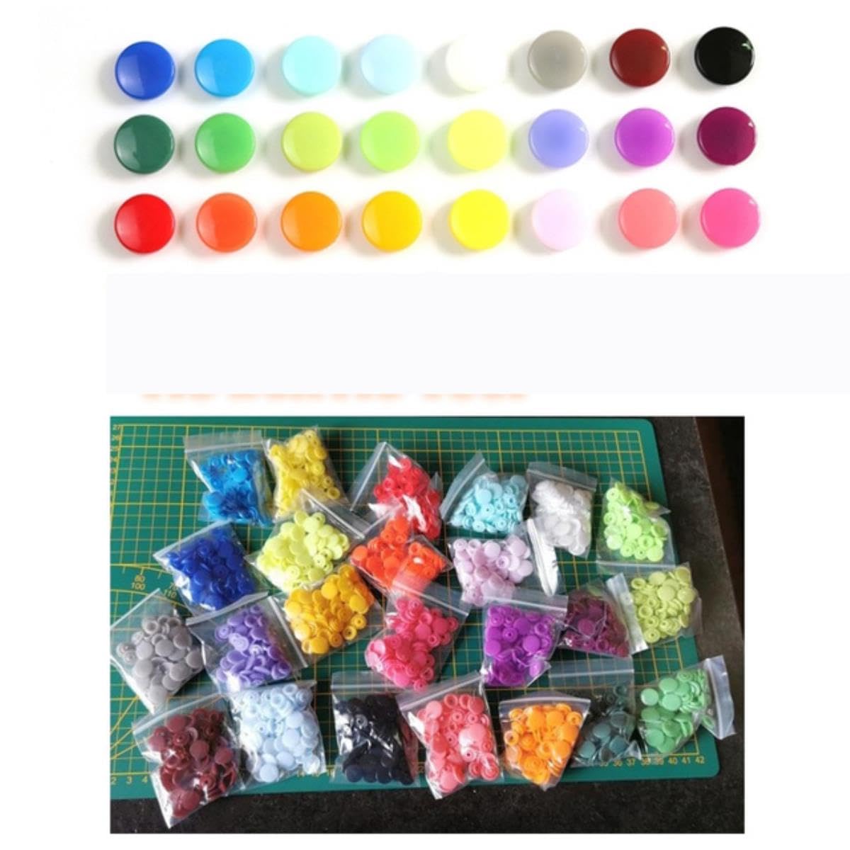 10 Bottoni In Resina A Righe Arcobaleno Da 13 Mm Con - Foto 7