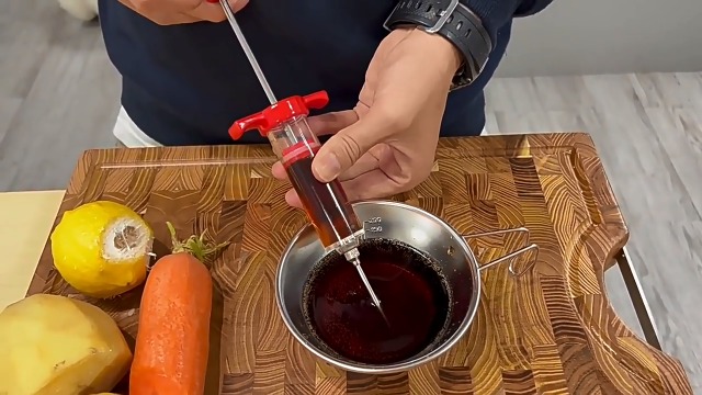 Seringue Alimentaire Inox Avec Aiguille - Injecteur à Marinade Pour Viande (bœuf, Poulet, Dinde) | Barbecue, Cuisson