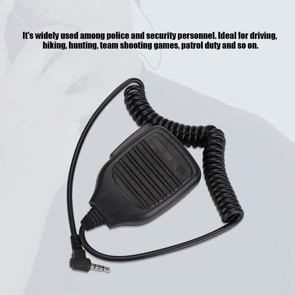 Microfono vivavoce portatile,Microfono per altoparlante Walkie Talkie da 3,5 mmcon filo in PU per Baofeng/Yaesu,Altoparlante radio bidirezionale Per la polizia,Personale di sicurezza,Guida,Pattuglia