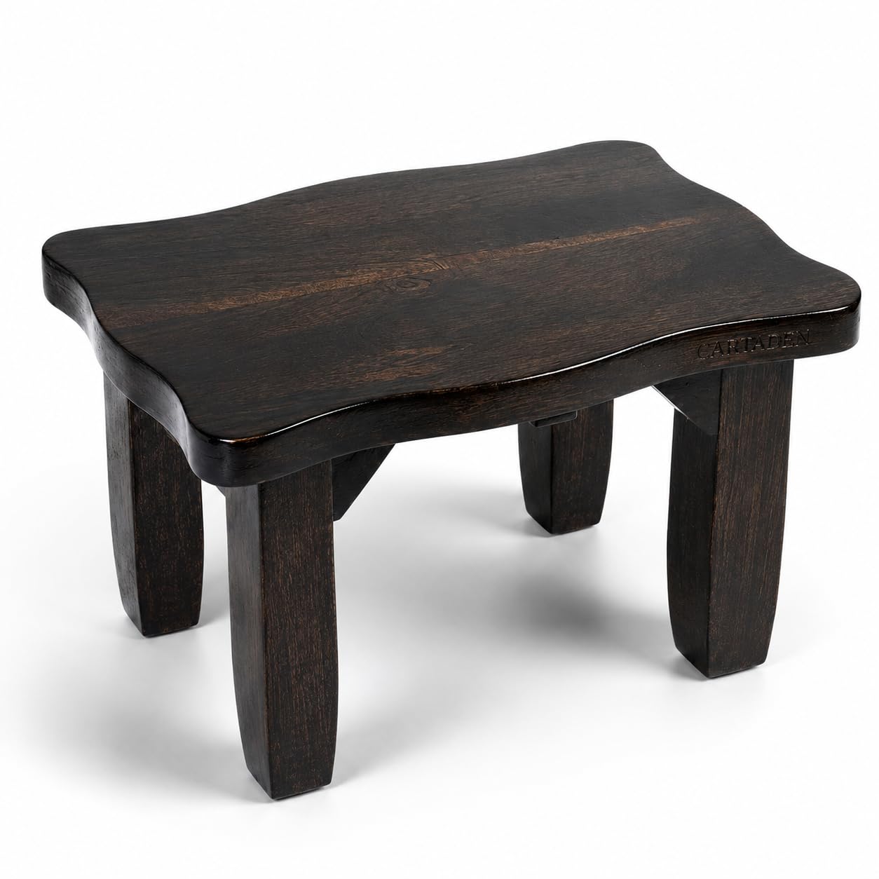 CARTADEN Multipurpose Mango Wood Step Stool with Non-Slip Rubber Feet, 100 kg Load Capacity, and a Sturdy, Long-Lasting Wooden Kids' and Adults' Seating Stool Measuring 14 by 7.5 inches (Black)-picture-48