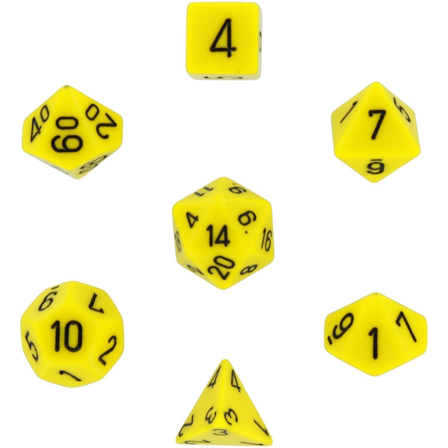 Amazon.com: Polyhedral 7-Die Opaque Dice Set - Yellow with Black