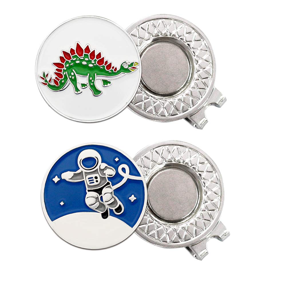 Myartte Golf Ball Marker Hat Clip Value 2 Pack Set Nice Golf Gift for Golfer (Animal 03)