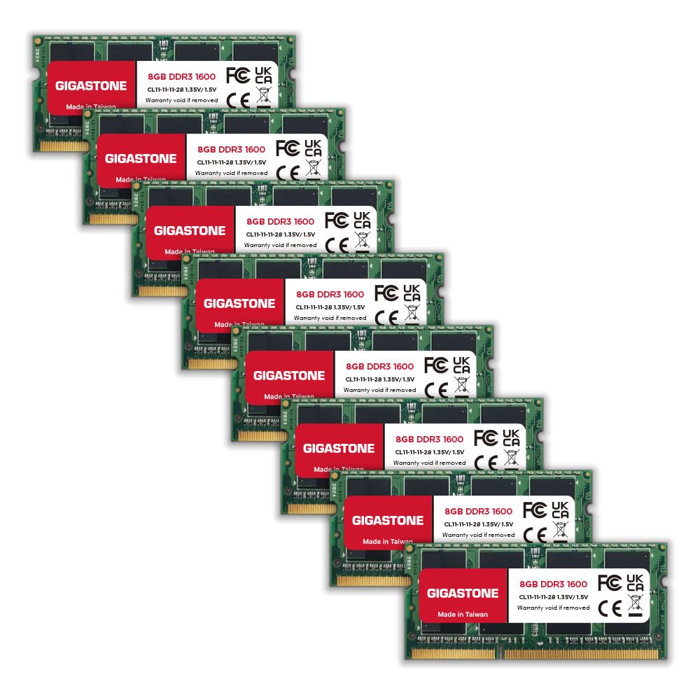 Amazon.co.jp: 【メモリ ノートパソコン専用 DDR3】GIGASTONE 8GBx8枚