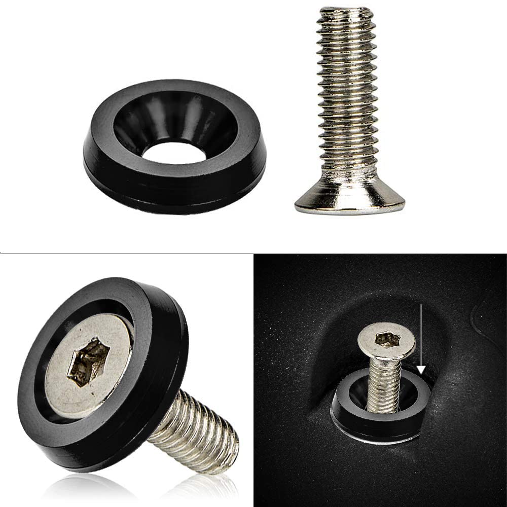 Kit de tornillo de arandela de parachoques, TOTMOX 20 piezas de acero inoxidable, aluminio, retrofit, tornillo M6, kit de tornillo de arandela de parachoques, kit de cubierta del motor, rojo