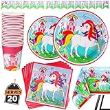 platos cumpleaños infantiles INCLUIDO EN EL PAQUETE: 1 guía KOMPANION, 20 platos de 7 pulgadas, 20 platos de 9 pulgadas, 20 tazas de 9 onzas, 20 servilletas, 1 mantel de 88x42 pulgadas, 1 pancarta (necesita ser ensamblada), sirve a 20 invitados. (Ve la descripción del producto y las imágenes para los tamaños)