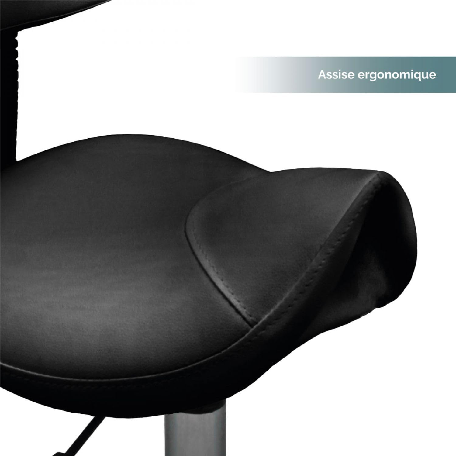 Vivezen Tabouret ergonomique à roulettes dossier réglable hauteur 49-62 cm pivotable 360° 2 coloris