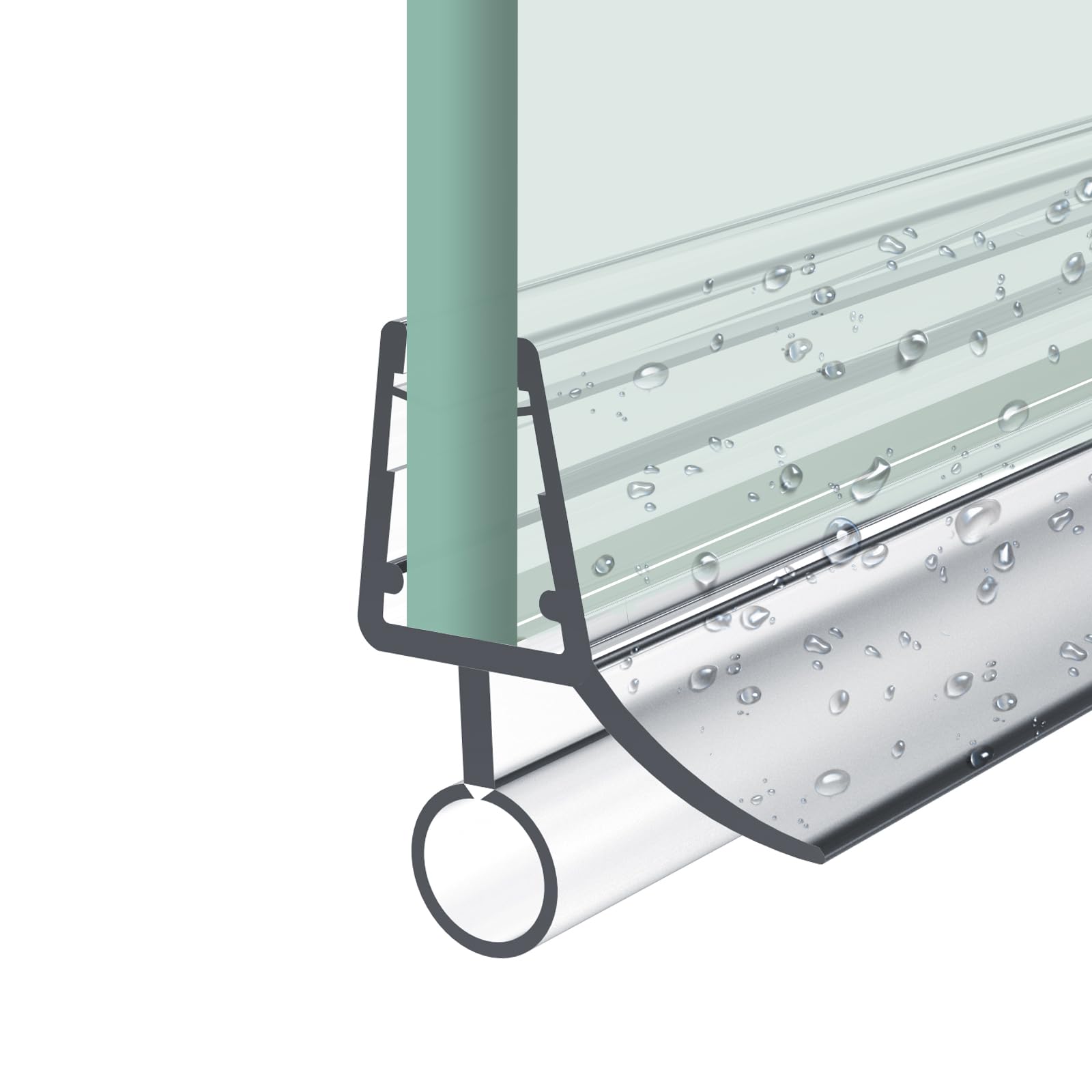 Heilmetz Juntas mampara ducha, longitud 600 mm, para mamparas de ducha de vidrio de 7-8 mm,Junta para mampara de ducha resistente al agua,cortable, fácil instalación (S02, 1 pieza)
