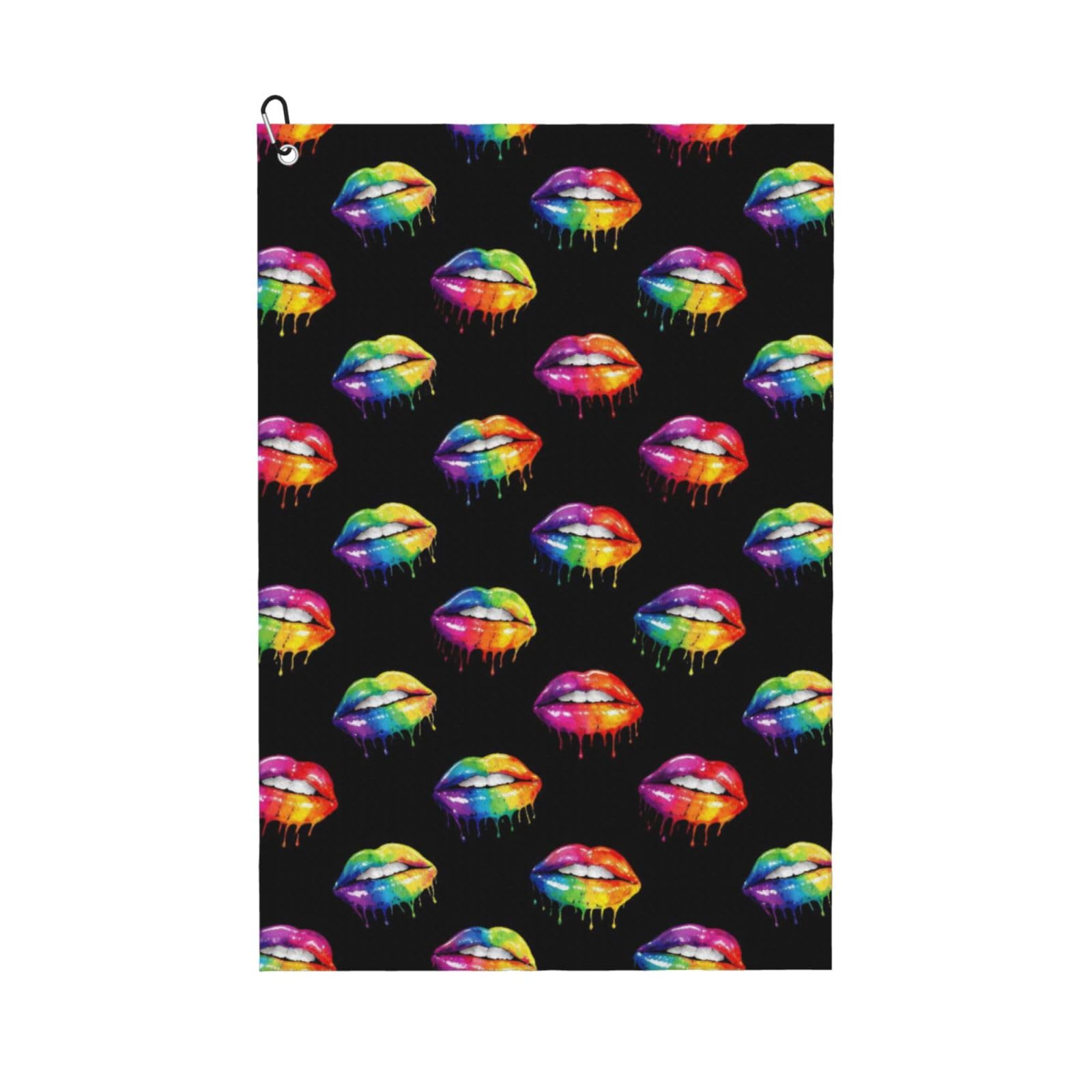 BSDFGSDD LGBT Gay Lesbian Rainbow Lips Pride Art Golf Towel 24 x 16 inches