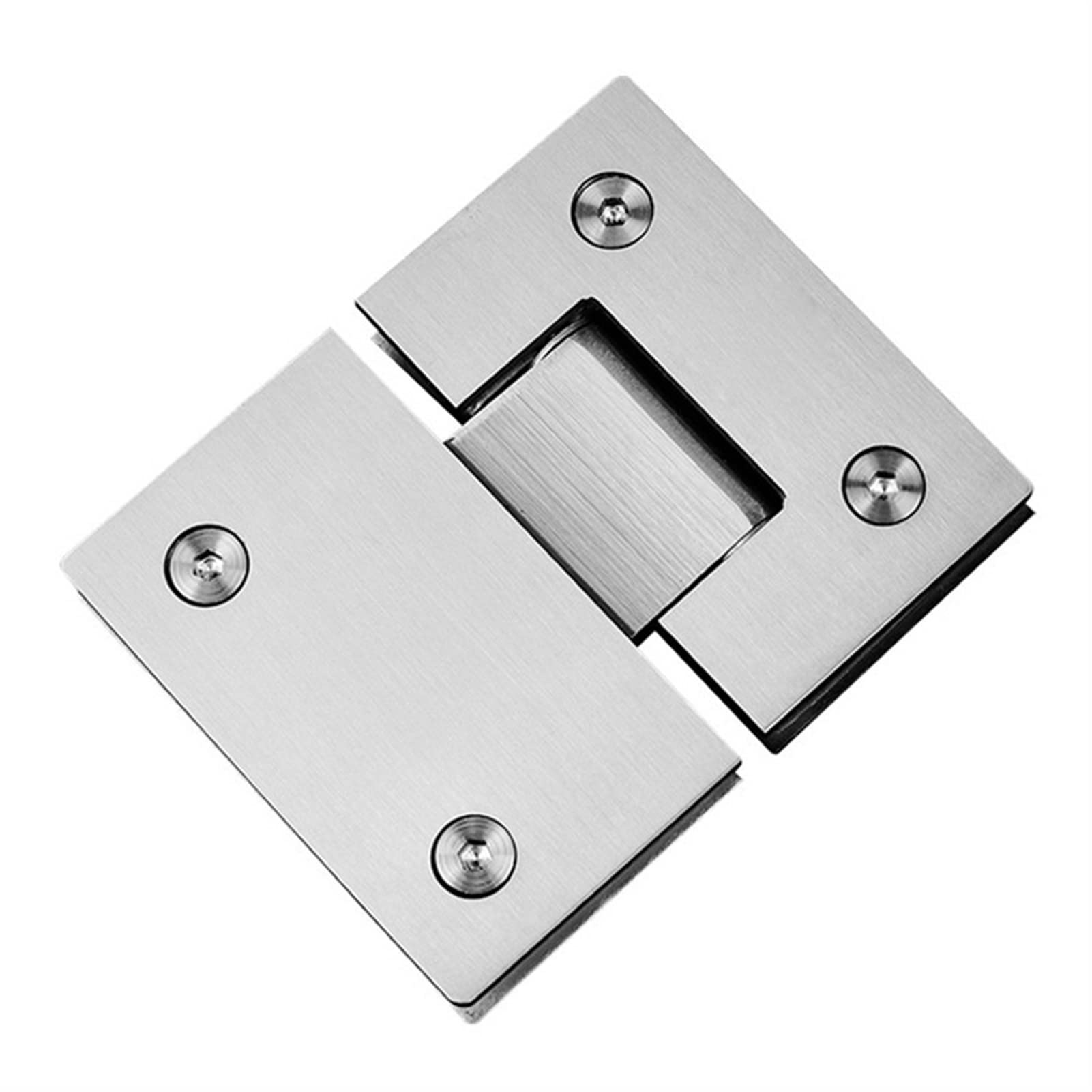 AUNANGLJSCS Stainless Steel Bathroom Clamp, 180 Degree Heavy Duty Glass Door Hinges, Frameless Swing