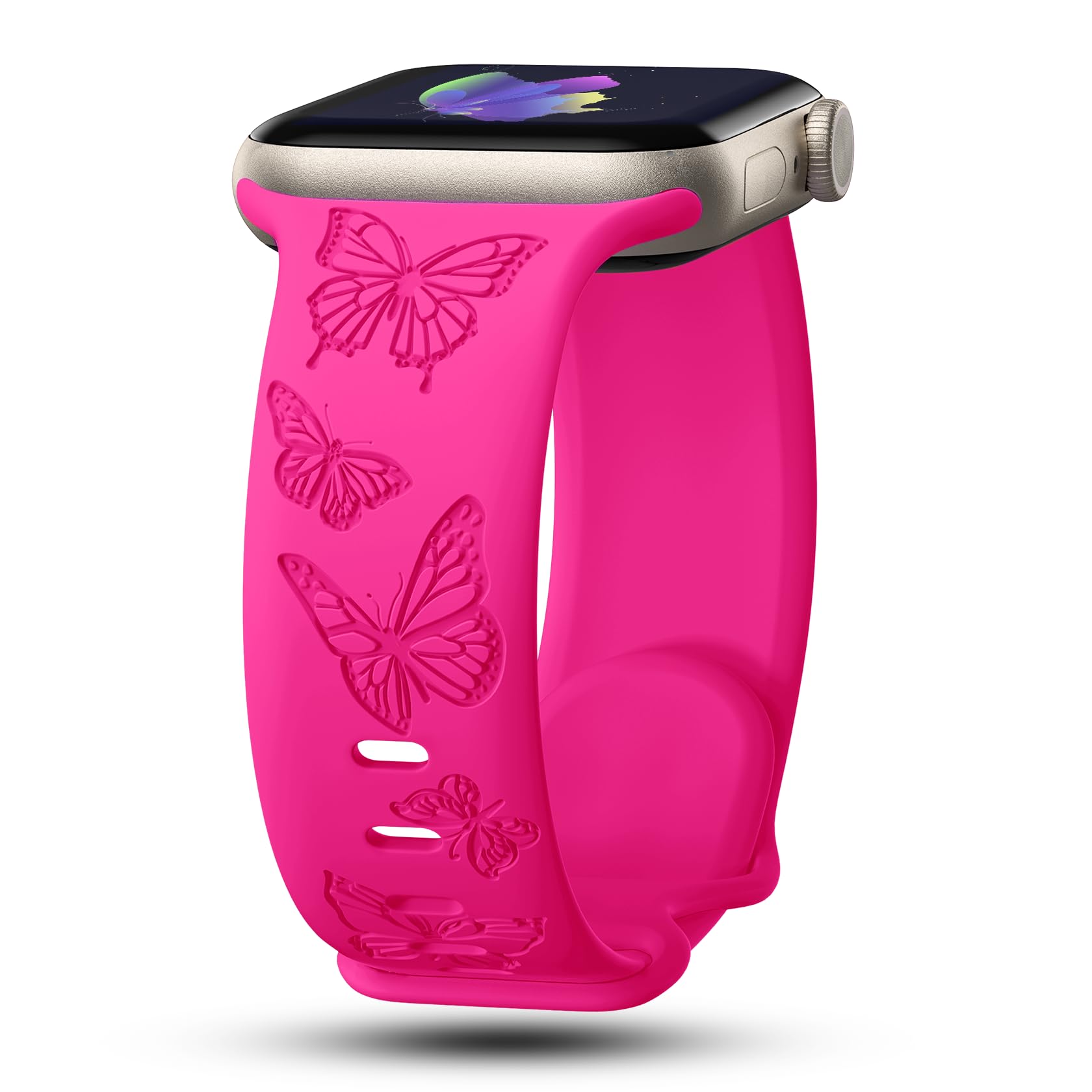 Sponsored Ad - Butterfly Engraved Bands Compatible with Apple Watch Band 41mm 40mm 38mm 49mm 46mm 49mm 46mm 45mm 44mm 42mm Women, Silicone Sport Strap for iWatch Series SE 10 9 8 7 6 5 4 3 2 1 SE Ultra