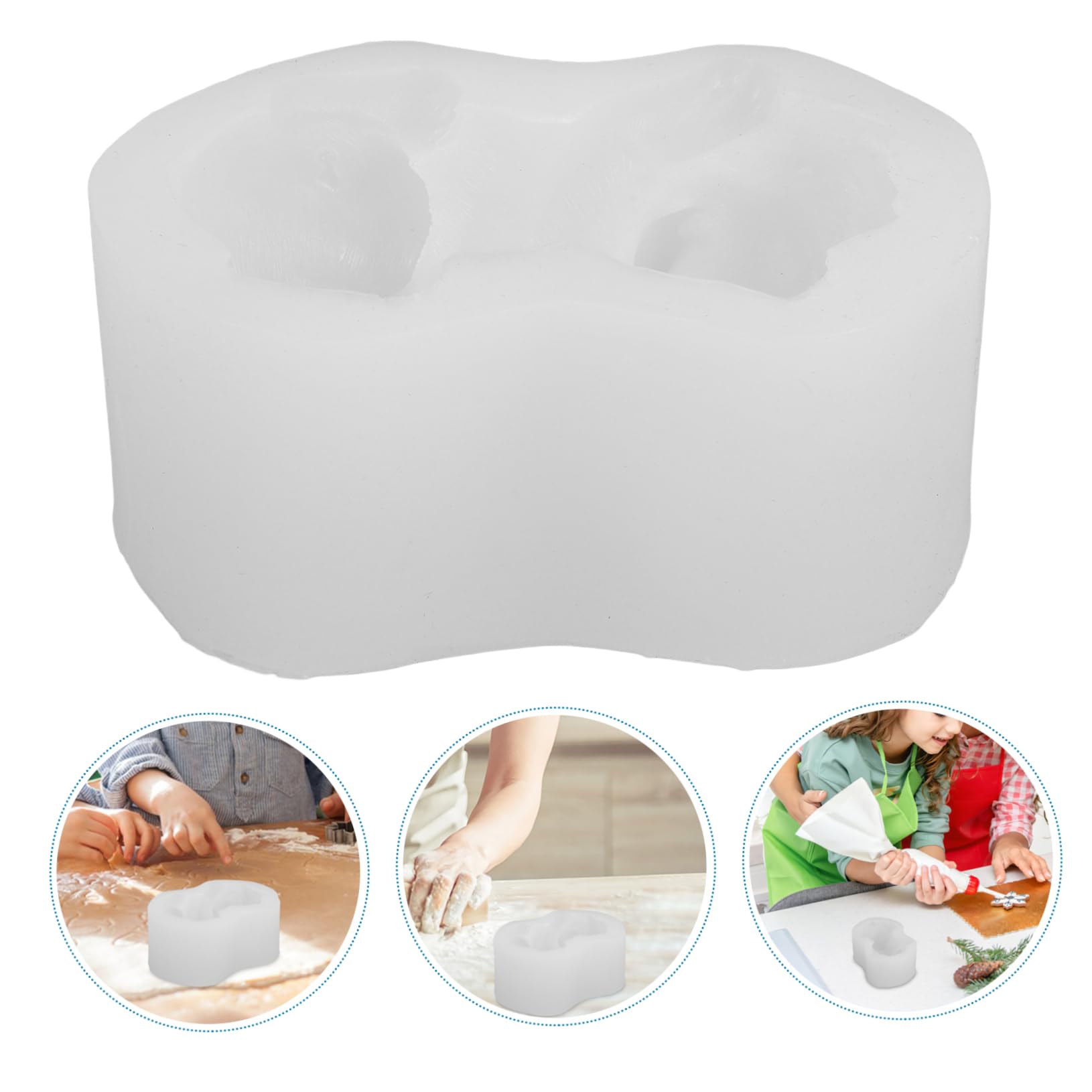 VILLCASE Moule à Gâteau Mousse Haute Température Moule Cookie et Cake Décoratif Blanc pour Pâtisserie Diy et Fêtes Cadeau