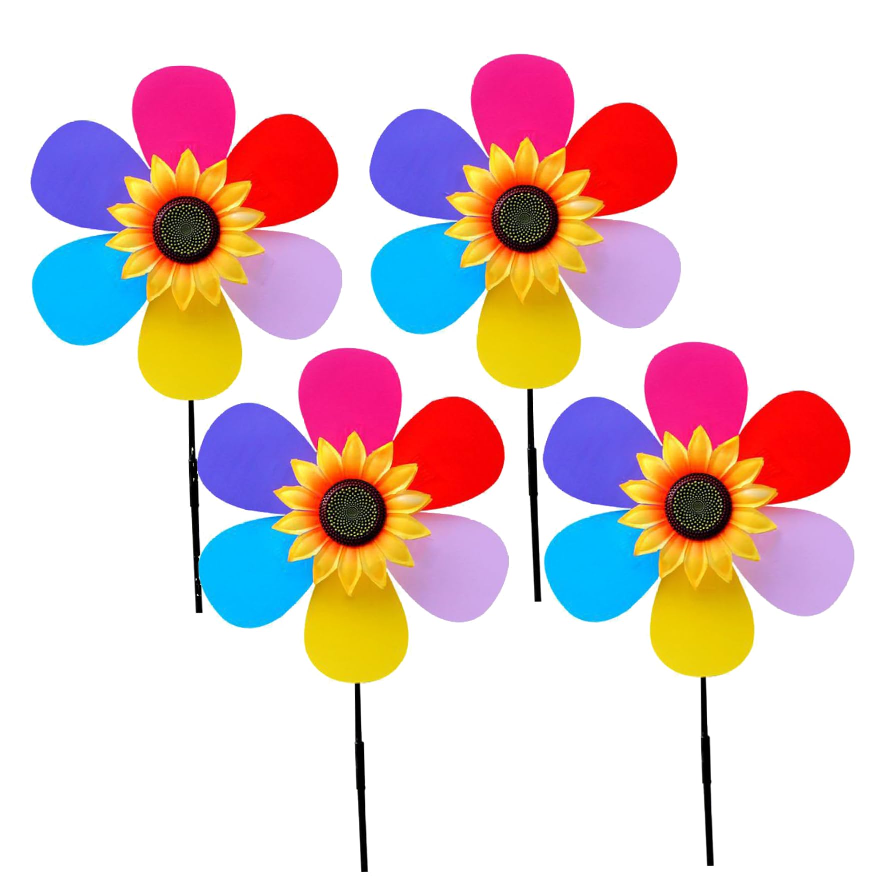 pinwheels Pinwheels for Yard And Garden 4Pcs Garden for Kids 12in Colorful Sunflower Lawn Party Pinwheel Wind Spinner Toys
