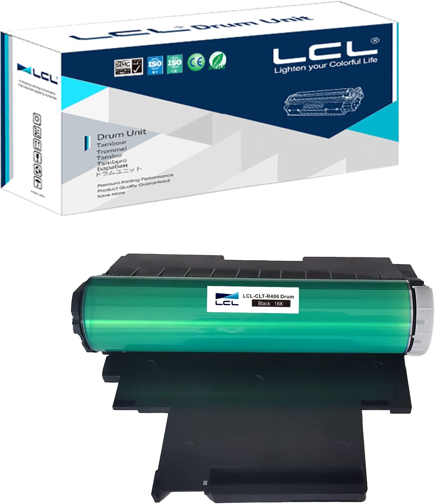 LCL R406 Drum Unit Replacement for Samsung R406 CLT-R406 CLT-R406 SEE SU403A Drum for Samsung SL-C410W SL-C430 SL-C430W SL-C460FW SL-C480 SL-C480W SL-C480FN SL-C480FW SC-C482 SL-C482W SL-C482FW 1PK