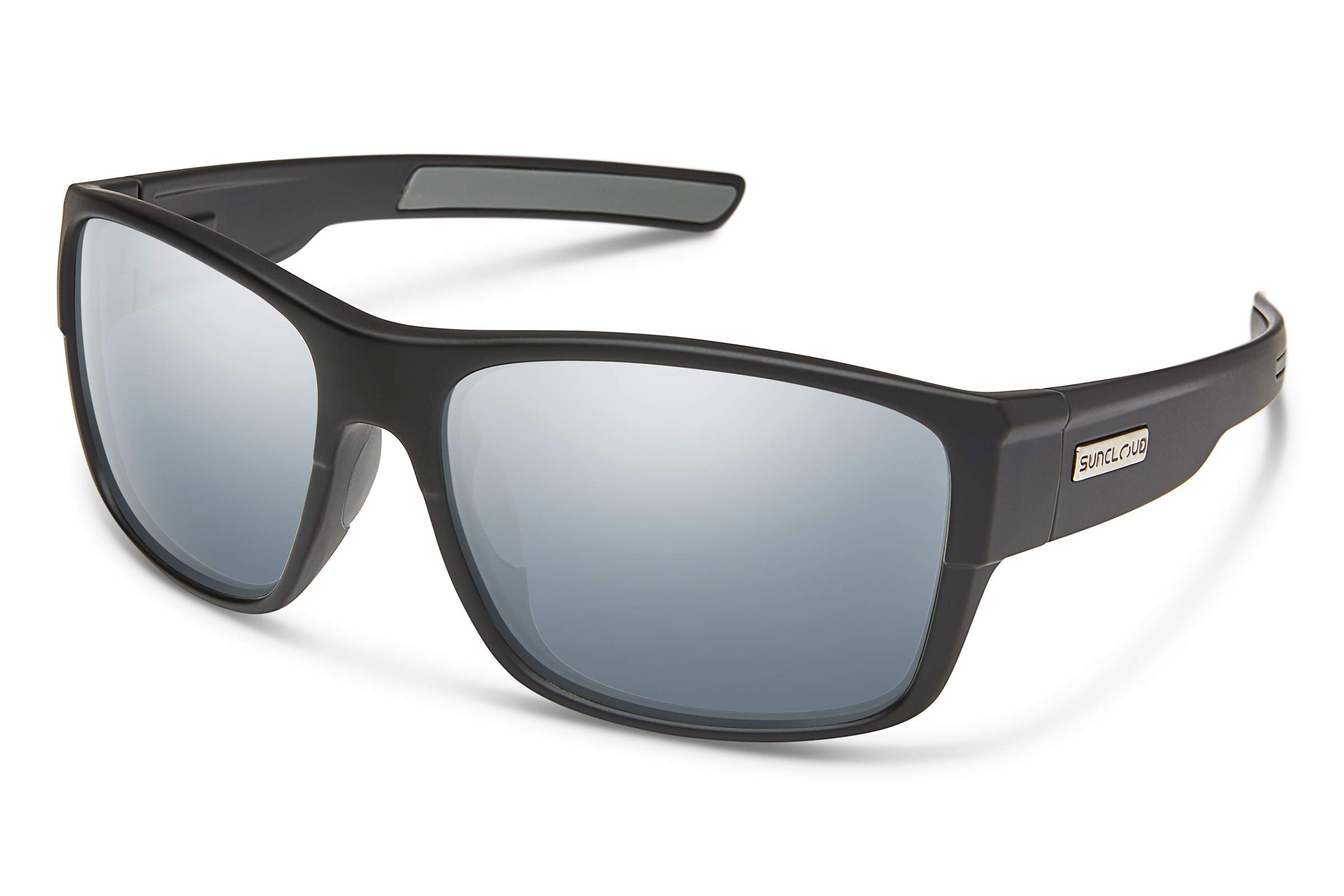 SuncloudRange Polarized Sunglasses, Matte Black, Silver Mirror