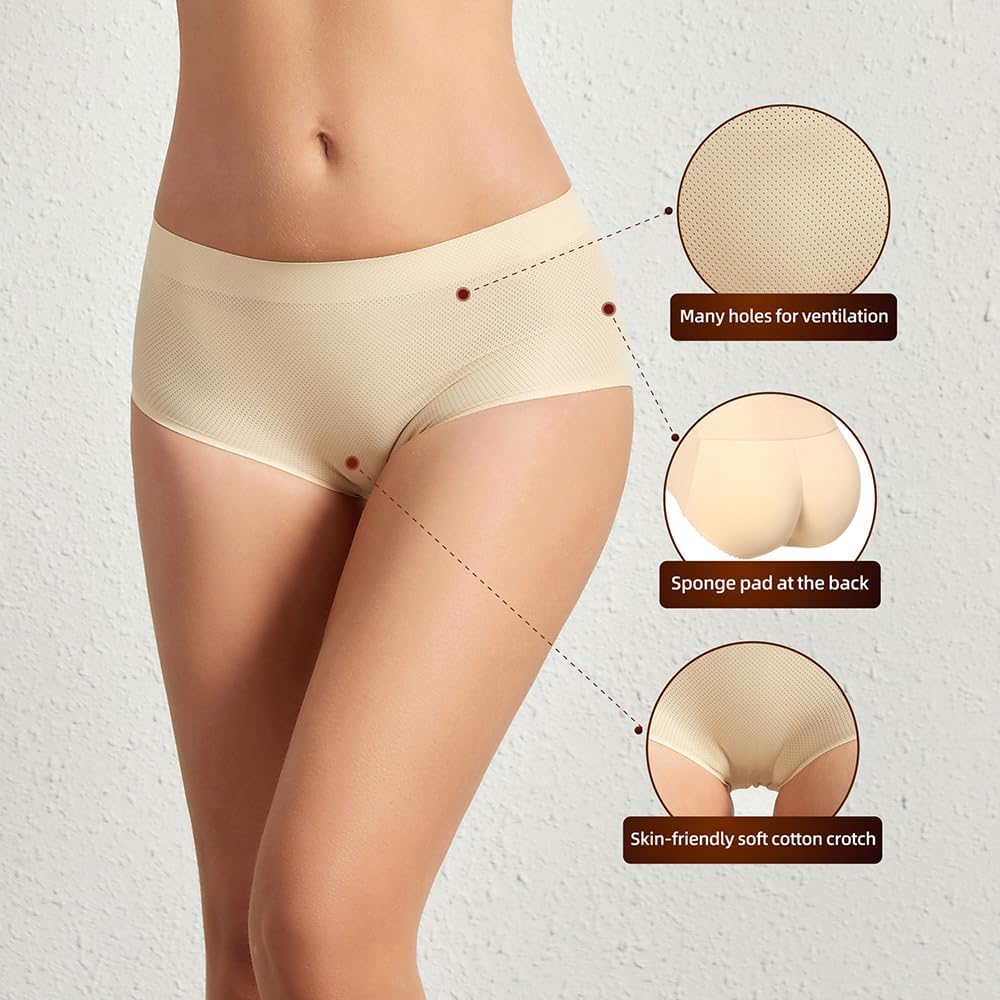 Women's 2pcs Butt Lifter Padded Panties High Waisted Hip Enhancer Shapewear Seamless Control Boy Shorts - Image 6