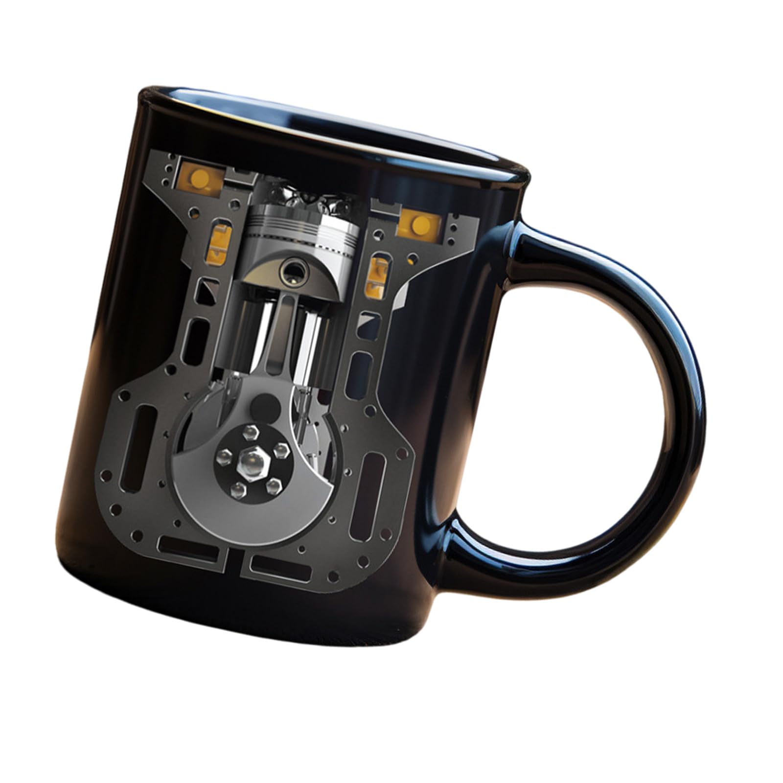 Jazuaiao A Rtistic Ceramic Travel Mugs Showcasing Utomotive Design With Comfortable Grip Technician Themed Mugs For Beverages Technician Engine Ceramic Coffee