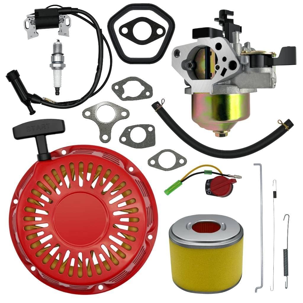 Strongthium Kit entretien moteur GX340 GX390 11-13HP 338-440cc | Carburateur + Lanceur + Bobine + Filtre à air + Bougie + Ressorts d’accélérateur + Joints
