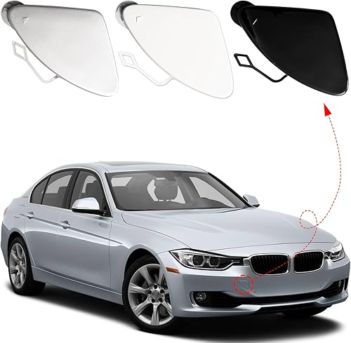 CZShiYue Cubierta de gancho de remolque delantero para BMW F30 F31 3 Series 320i 328i 335i 2012 2013 2014 2015 51117293116 (negro, lado derecho del