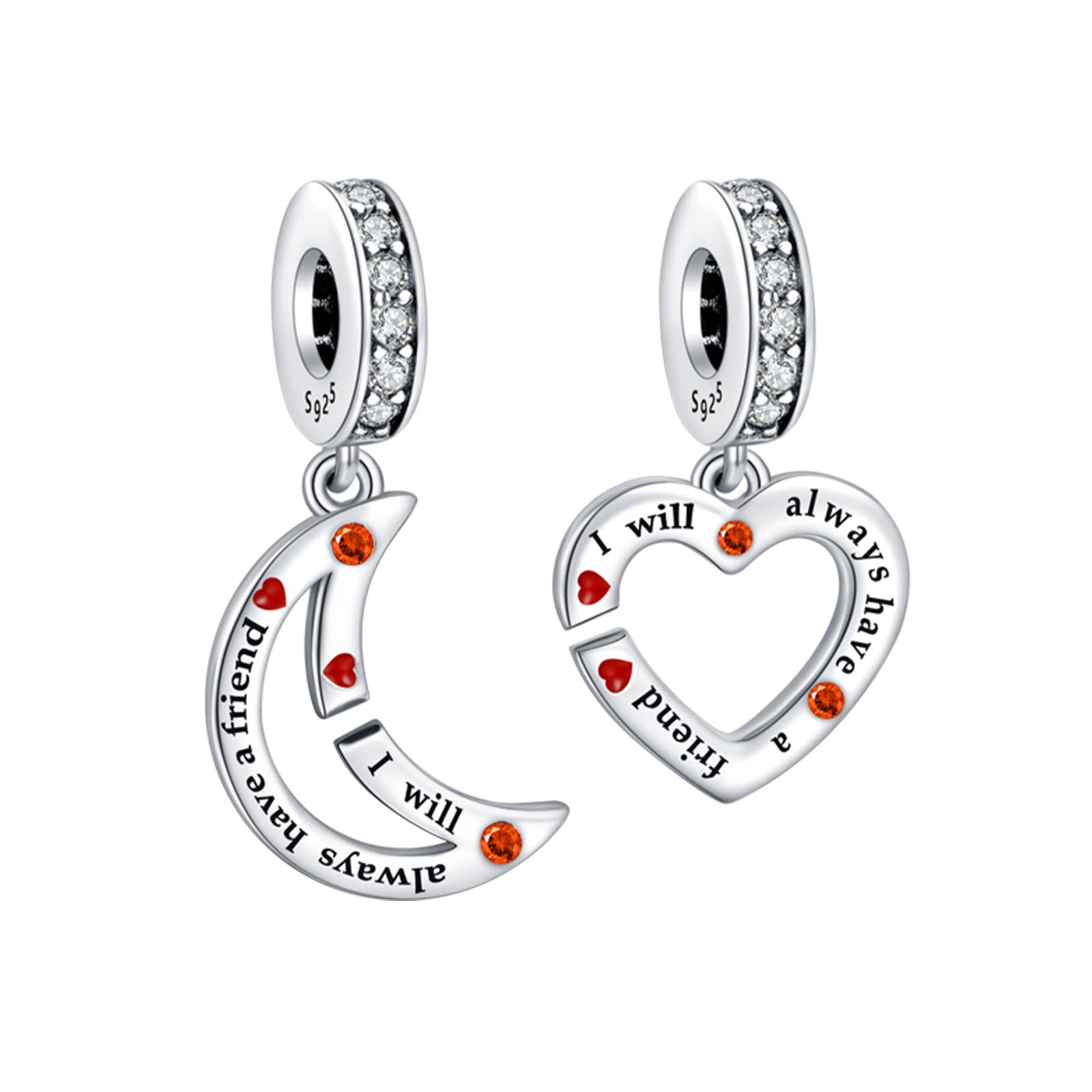 NUNUYAYACharms Beads 925 Sterling Silver Flower safety chains Mom Heart Graduation Dangle Pendant with 5A Cubic fits for Charms Bracelets for Woman Mother's Day Christmas Birthday Gift