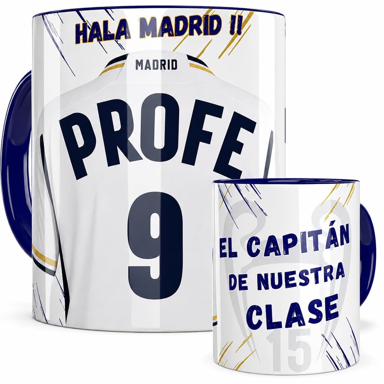 Taza Madrid Personalizada Fútbol Nombre Número Y Dedicatoria , Regalo Para Profesores Dia Del Padre Original Amigo Invisible Cumpleaños Para Aficionados De Equipos Apta Microondas Té Café Desayuno