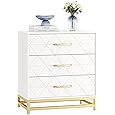 GarveeHome Dresser for Bedroom with 8 Drawer, TV Stand Dressers Chest of Drawers Large Wood Dresser for Storage and Organization (White)
