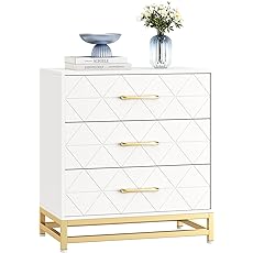 GarveeHome Dresser for Bedroom with 8 Drawer, TV Stand Dressers Chest of Drawers Large Wood Dresser for Storage and Organization (White)