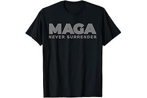 President Trump MAGA: Never Surrender Black Americana T-Shirt