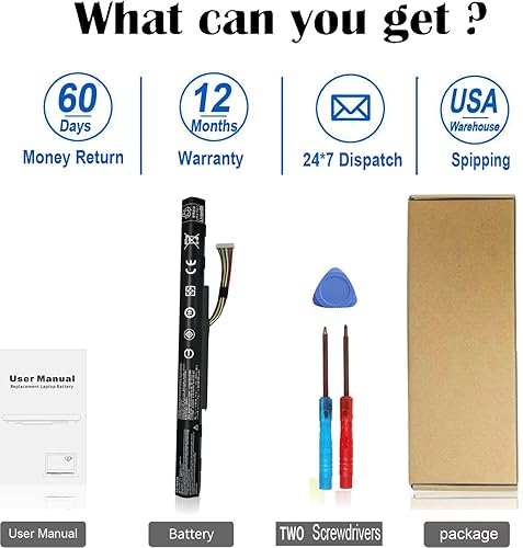 Miniatura 6 de AS16A5K AS16A8K 4ICR19/66 Batería para Acer Aspire E15 E5-575 N16Q2 E5-576G E5-575G E5-475 F5-573 E5-575-52JF E5-575-33BM E5-33BM E5-575-33BM E5