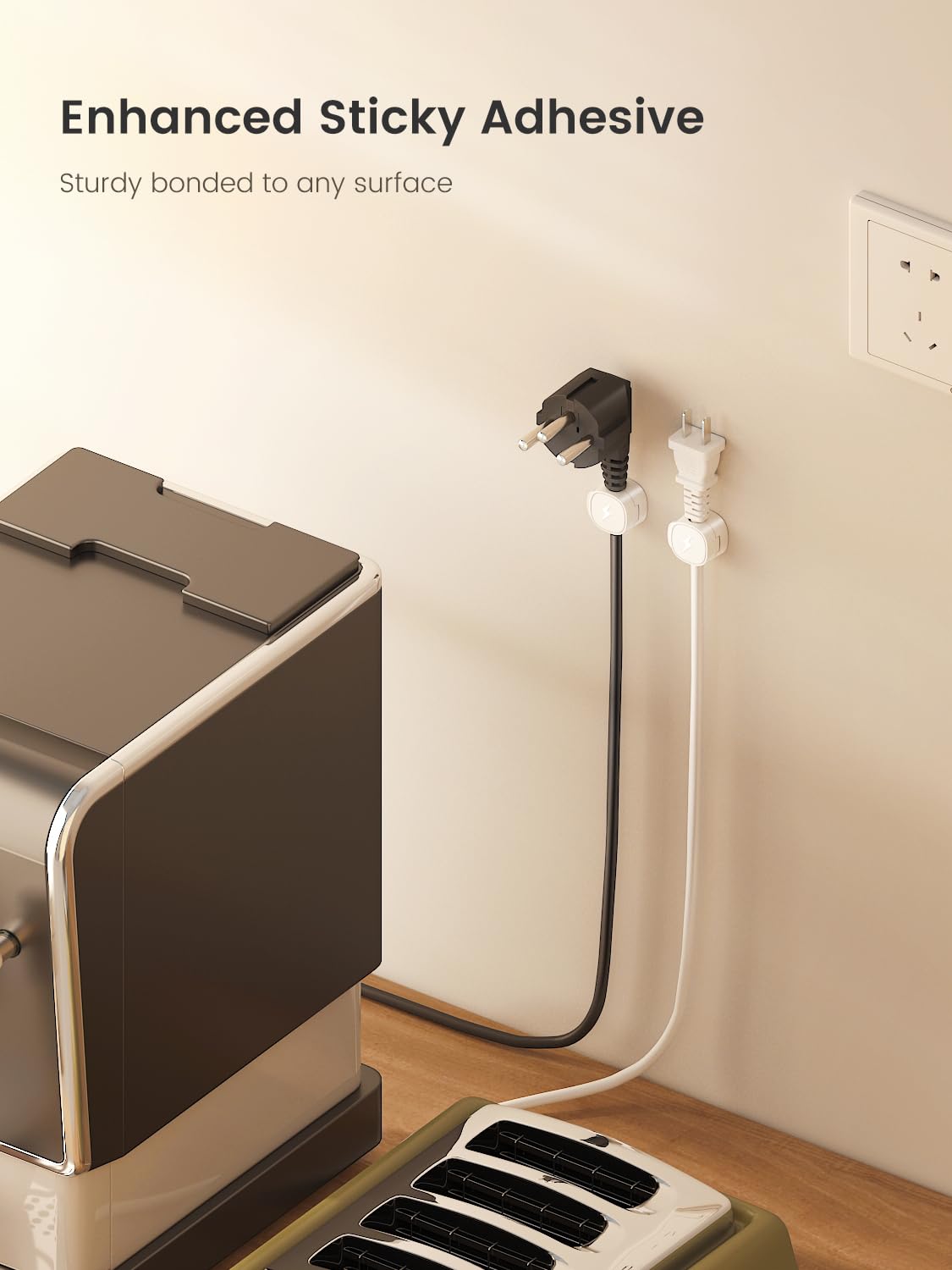 Paquete de 6 organizadores magnéticos para cables, soporte magnético para cables, color blanco