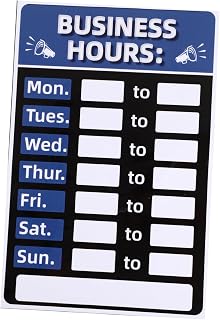 Writable Adhesive Business Hours Sign Thick UV Resistant Opening Hours Sticker for Banks and Shops Easy to Install