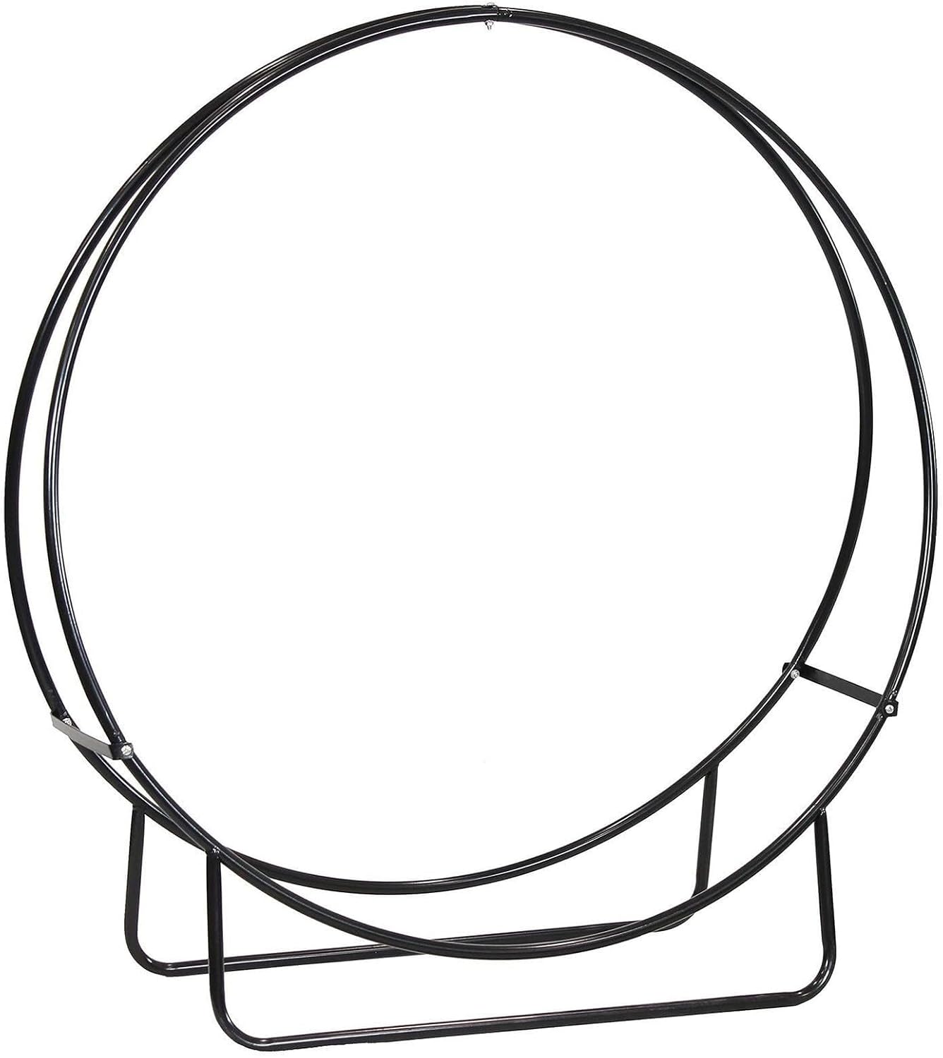 Firewood Rack Holder, Firewood Log Rack Hoop, Indoor/Outdoor Round Tubular Steel Wood Storage Holder, Firewood Stand for Patio Deck Porch(40in)