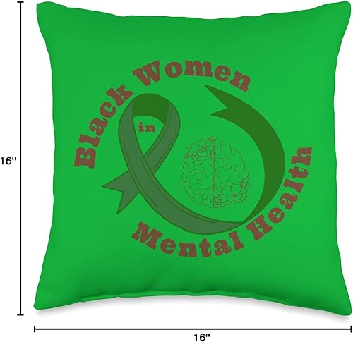 Miniatura 4 de R.CarterCreates Black Women in Mental Health - Almohada de 16 x 16 pulgadas, multicolor