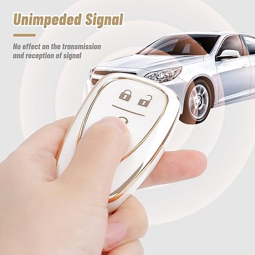 Miniatura 5 de COGEEK Funda para llavero Chevy con cordón brillante, funda para llavero para Chevrolet 2017, 2018, 2019, 2020, 2021, Chevy Malibu Camaro Trax