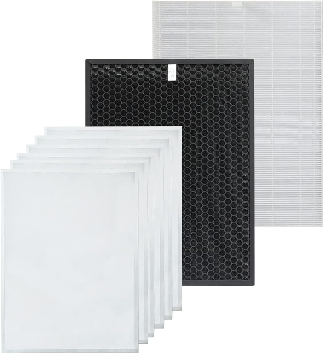 PUREBURG Replacement Filter Set Compatible with Winix HR900 Ultimate Pet Air Purifier, H13 True HEPA, Activated Carbon and 6 Pet Hair Pre Filters, 8 Piece Pack