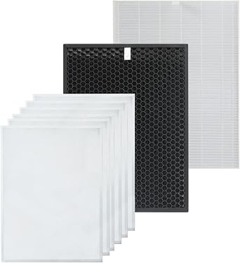 PUREBURG Replacement Filter Set Compatible with Winix HR900 Ultimate Pet Air Purifier, H13 True HEPA, Activated Carbon and 6 Pet Hair Pre Filters, 8 Piece Pack