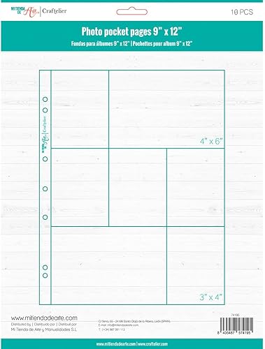 Miniatura 4 de Craftelier - Fundas de plástico transparente con bolsillo único para álbumes de fotos personalizados  Incluye 10 fundas de 9" x 12" (22,86 x 30,48