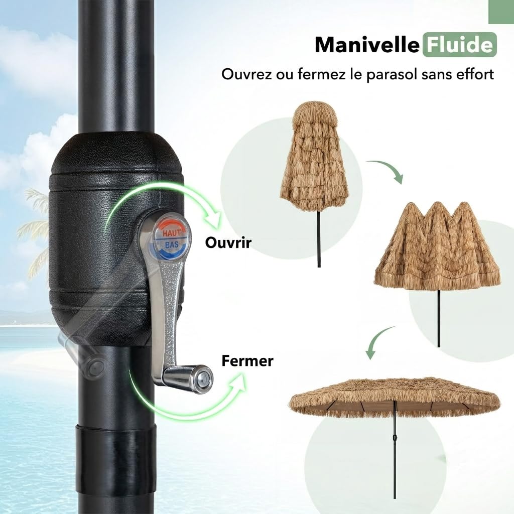 RELAX4LIFE Parasol Double Hawaïen Exotique 450x280cm