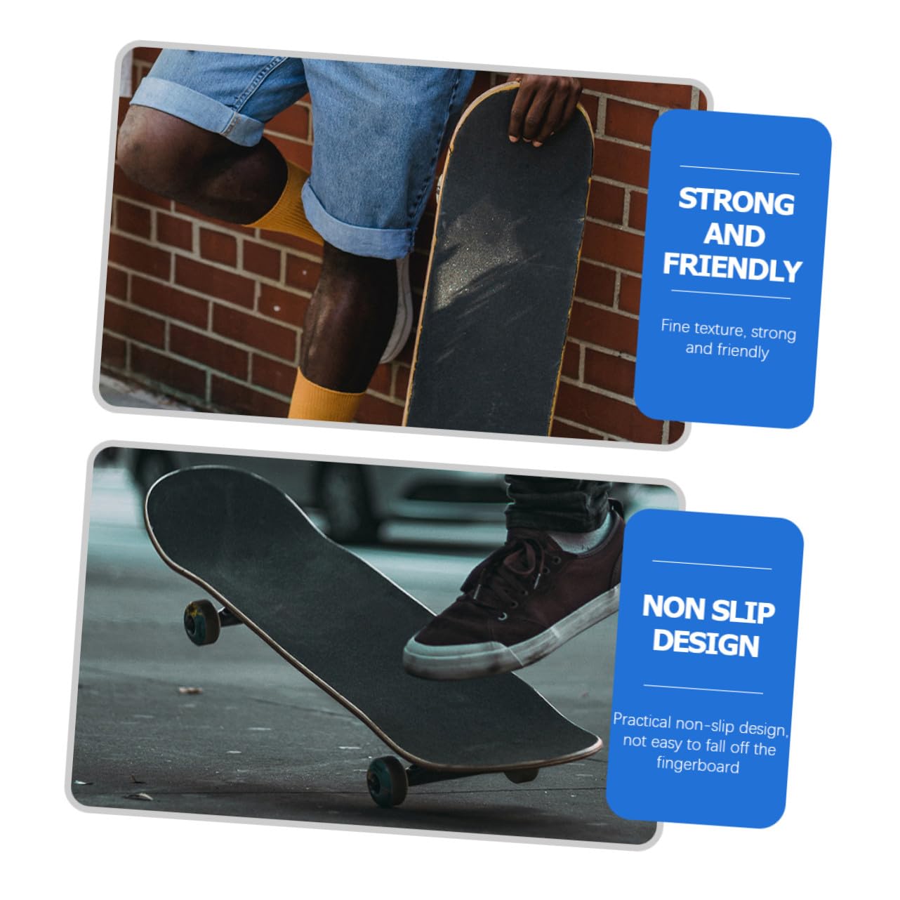Milisten 5 pièces Bandes Antidérapantes Skateboard Ruban Adhésif Noir Antidérapant Résistant Compatible Planche Skate et Longboard Facile à Poser