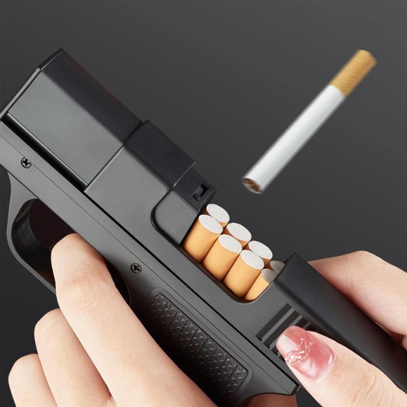 gun cigarette holder and lighter amazon 2 in 1 Cigarette Case with Lighter, Metal Cigarette Protective Box,  Windproof Rechargeable Lighter, Portable Cigarette Case Holds 10 Cigarettes  (excluding gas) (Color : Blac : Amazon.com.be: Health & Personal Care