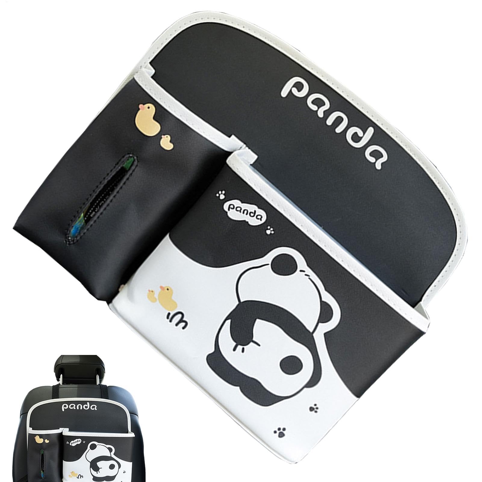 Organizer Auto per Bambini Antimacchia capiente design panda | Paracalci Sedile con Portatablet Viaggio Bambini E Adulti Interni Auto