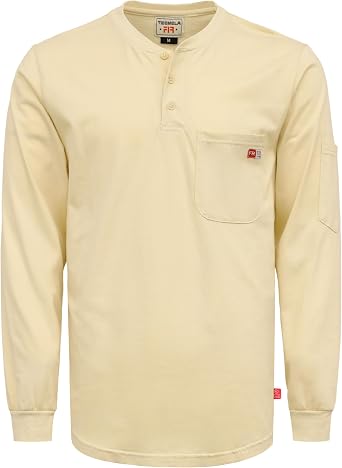 TICOMELA FR Shirts for Men Heather Series 6oz Flame Resistant T Shirt NFPA2112 CAT2 Fire Retardant Henley Shirts