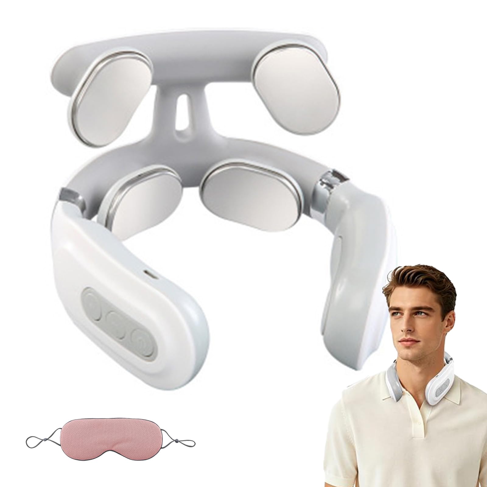 Vertaline Cervirest, Masajeador De Cuello Para El Nervio Vago Con 6 Modos Y 16 Niveles De Intensidad; Masajeador Recargable De Tejido Profundo Con 4 Cabezales Para La Columna Cervical