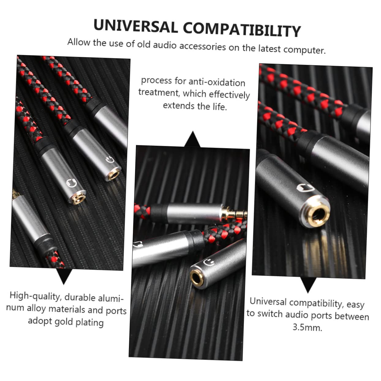 DOITOOL 3piezas Divisor De Audio y Adaptador De Auriculares Compacto para Compartir Sonido Viajes y Salidas Compatible y Dispositivos Portátiles