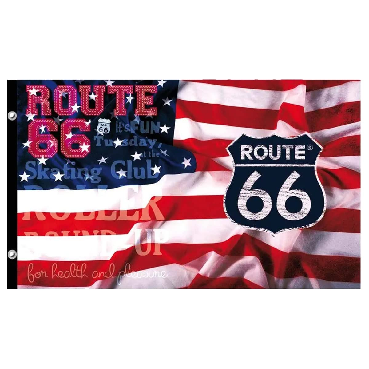 AZ FLAG Bandiera Route 66 USA 150x90cm – Bandiera Americana Strada 66 In Poliestere 100D