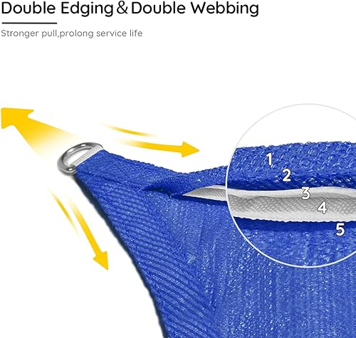 Miniatura 4 de Toldo Quictent de polietileno de alta densidad de 185 GSM, 20 x 20 pies, forma cuadrada, para exteriores, 98 % de protección UV, kit de