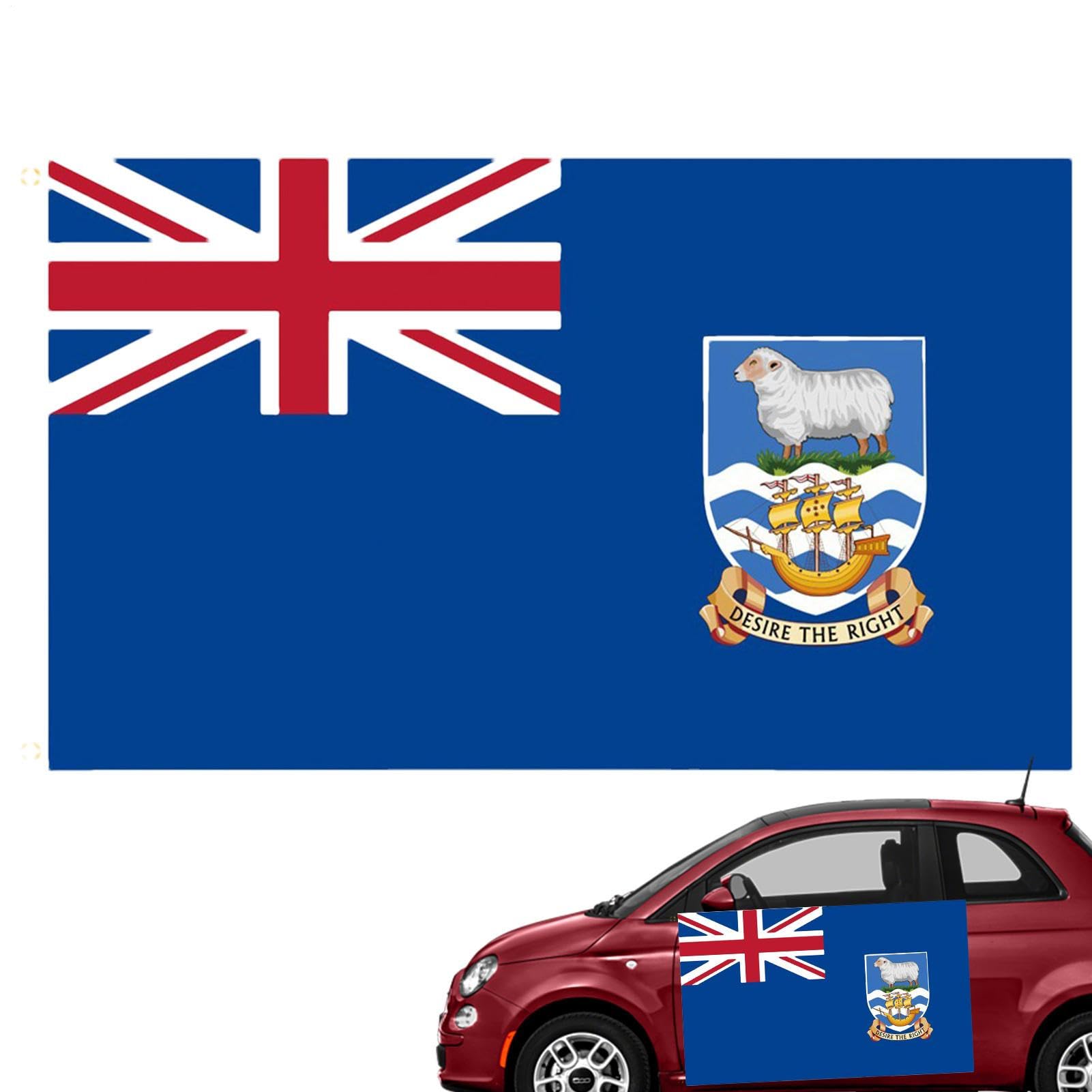 Falkland Islands Flag 3ftx5ft - Falkland Islands Flags - Commemorating the Falklands War, Show Your Patriotism, 3ftx5ft Jubilee Bunting Platinums Decorations