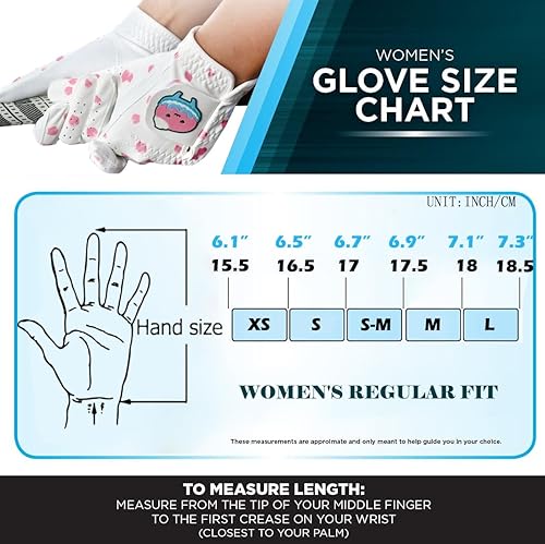 Miniatura 6 de yesntmomo Ladies Women's Washable Golf Gloves Both Hands,Non-Slip Golf Gloves Elastic Fabric Breathable,Left Right Handed rain hot Golf Accessories